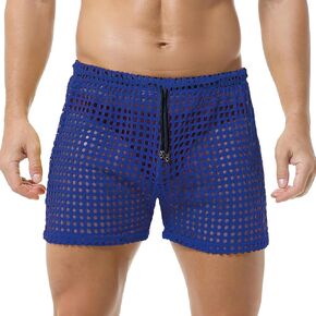 DTODWW MENS FISHNET STROMER STRUNKS MESH STRUNKS SEE من خلال السراويل القصيرة مع شورتات ملابس NIGHTRING