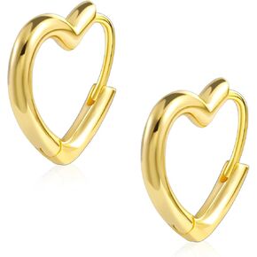 925 Sterling Silver Heart Hoop Earrings for Women Girls Small Heart Shaped Huggie Hoop Earrings Hypoallergenic Cartilage Huggies Earings for Jewelry Gifts in Kuwait