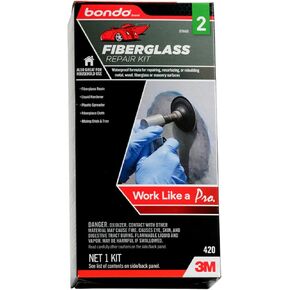 Fiberglass Resin Repair Kit 1/2 Pint (8 oz), All-in-One Set with Resin, Hardener, Fiberglass Cloth and Tools for Automotive, Marine and Home Repairs