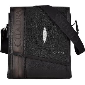 Cuadra men's messenger bag in genuine stingray leather black
