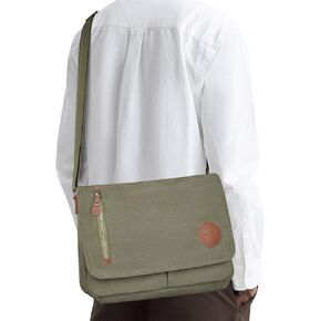 Vintage Canvas Satchel Messenger Bag for Men Women Crossbody Bag Travel Shoulder Bag 13.3" Laptop Bag Bookbag Work