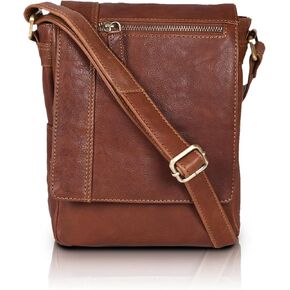 VALENCHI- Genuine Leather Medium Size Crossbody Messenger bag for Men & Women, Perfect Travel Partner