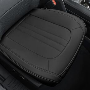 2PCS Car Seat Covers Bottom Luxury Leather Front Seat Cover Bottom Car Driving Passenger Seats Full Wraped, Non-Slip Protector Cushions for Large Picks, SUVs, Vans (Black)