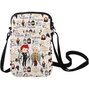 LEVLO Crowly & Aziraphale Crossbody Bag Omens TV Show Fans Gift Ineffable Husbands Shoulder Bag Angel & Demon TV Show Merch