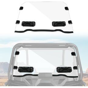 StarknightMT Vented Front Windshield Compatible with Polaris RZR XP 1000 2014-2018 / XP Turbo 15-18 RZR 900/ S900 /S1000 Clear Full Window with Adjustable Vents Scratch-resistant RZR Windscreen