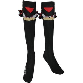 Bioworld Sonic The Hedgehog Women's Shadow Character Design Adult Novelty Knee High Socks Shoe Sizes 5-10