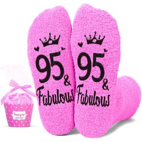 HAPPYPOP Birthday Gift Ideas for Women - Warm Socks for Senior Women, Gifts for 95 Year Old Retired Woman Man