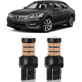 Amber Yellow 7443 7444 7440 T20 LED مصابيح LED مع مصابيح وميض الإسقاط متوافقة مع Honda Accord 2016-2017 أضواء إشارة الدوران الأمامية و 2003-2017 أشعة الإشارة الخلفية ، حزمة 2