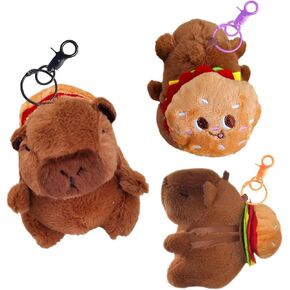 2 PCS Keychain Animal Capybara Plush Keychain Toy ، Capybara Pendant Stuffed Animals ، for Birthday Gift Party Form Gift (Color Random of Keychain)