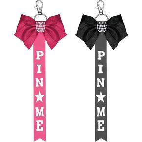 YALLNASL Pin Me Ribbon for Cheer Bag Backpack Cheer Keychain for Women Girls Cheerleader Graduation Gifts for Daughter Niece