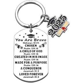 2025 Christian Graduation Gifts Bulk, Class of 2025 Gifts, 5th 8th Grade Middle High School Graduation Gift Keychain for Girls Boys Daughter Son, College Mater Degree Graduations Gift, Senior 2025