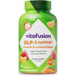 Vitafusion GLP-1 يدعم الفيتامينات متعددة الفيتامينات ، فيتامين ومزيج المعادن ، 15 العناصر الغذائية الأساسية ، نكهة التوت الحمضيات ، 90 عدد ، 45 يوم إمداد