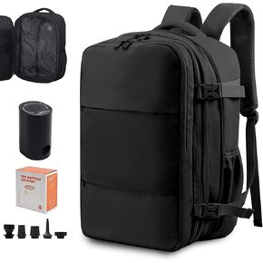 Vacuum Compression Backpack for Travel, Expandable Travel Backpack 60L, Business Bag with Compression, Fits 17-inch Laptop, Waterproof, for Men and Women – Pink