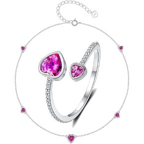 خطوة إلى الأمام 925 Sterling Silver Formstone Ring و Antains for Women & Girls
