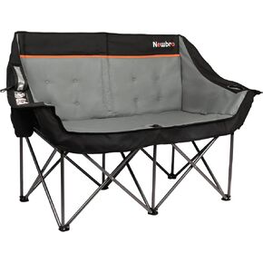 Oversized Double Camping Chair for Adults, Fully Padded Folding Camping Chairs Loveseat, Big Heavy Duty Outdoor Patio Lawn Chair with Arm Cup Holder in Saudi Arabia