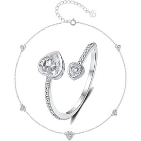 خطوة إلى الأمام 925 Sterling Silver Formstone Ring و AntaNlets للنساء والفتيات