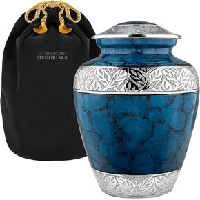 Trupoint Memorials Extra Large Urn for Ashes Adult Male or Female Up to 330 lbs – Cremation Urns for Human Ashes, Funeral Memorial Urns for Men & Women – Pearl