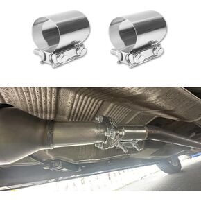 2pcs مشبك أنابيب العادم المشبك العادم ، مشبك العادم ، 2.0 "2.25" 2.5 "2.75" 3.0 "4.0" بعقب مشبك الفولاذ المقاوم للصدأ المقاوم للصدأ ، وملحقات السيارات إصلاح الأنابيب ملائمة لأنبوب العادم (2.5 بوصة)
