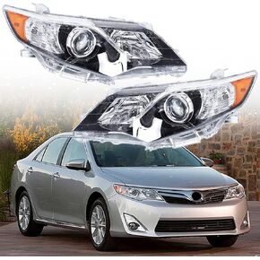 Headlight Assembly Pair Replacement for 2012-2014 Toyota Camry SE Projector Left and Right Headlights Front Head Lamps (8115006470 8111006470)