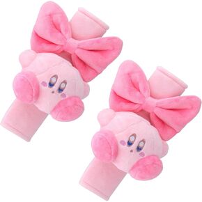 Roffatide Anime Kirby Car Seatbelt 2 PCS Shoulder Pad Seat Belt Cover Protector Kirby Plush Compatible with All Cars