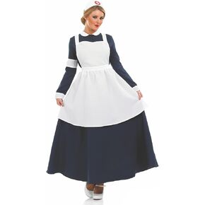 Fun Shack Florence Nightingale Costume - Civil War Nurse Apron, Vintage Nurse Uniform