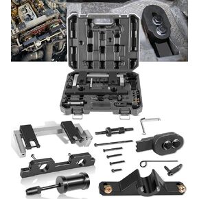 16PCS Engine Camshaft Alignment Timing Locking Tools Kit Perfectly Fits for BMW N20 N26 Engines, with 2801 Flywheel Holder Tool + 7676 Oil Seal Repair Kit + Fuel Injector Installer & Removal Tool