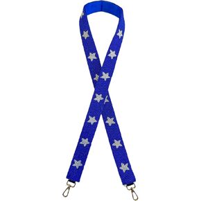 Lashicorn Blue with White Stars Beaded Purse Strap 49" Football Clear Bag Stadium Kentucky Sports Wildcats North Carolina Game Day Fans