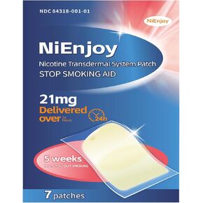 Nicotine Patches, 21mg, One-Step Transdermal Patch, Designed for Different Smoking Habits, 5-Week Program to Quit Smoking,Stop Smoking Aid
