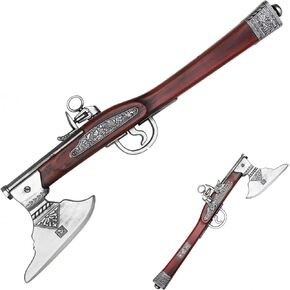 Flintlock Axe-Pistol Replica – 21.5" Historical Foam Weapon for Cosplay, Collectible & Display – 17th & 18th Century-Inspired Hybrid Battle Axe