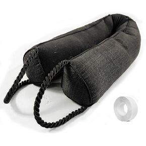 Under Door Draft Stopper-Weighted Door Draft Bottom Weather Stripping Noise Blocker for Doors and Windows (Black, 36 inch)