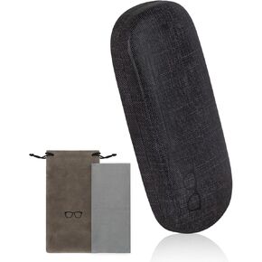 علبة النظارات الصلبة في Raylove ، تصيب نظارات Pu Leather بقطعة قماش وتنظيف