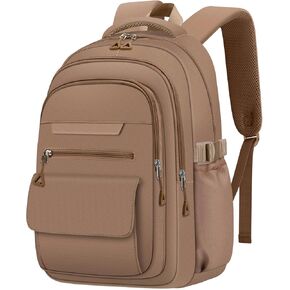 Cute Backpack for School Teen Girls Beige Bookbag Aesthetic Womens Travel Book Bags for School Kids Student Back Packs