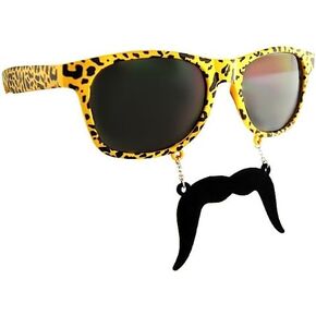 Sun-Staches Leopard Mustache Sunglasses | Costume Accessory | UV 400 | One Size Fits Most