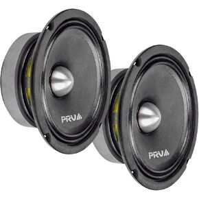 زوج سماعات PRV AUDIO 6.5 بوصة متوسط ​​المدى 6MR400-4 Bullet، مكبر صوت عالي الأداء للسيارة 4 أوم، طاقة برنامج 400 واط، ملف صوتي 1.5 بوصة 200 واط RMS، صوت عالي الإخراج (2 مكبرات صوت)