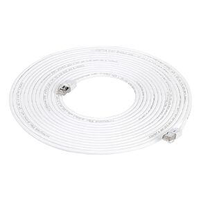 كابل إنترنت Amazon Basics RJ45 Cat 7 عالي السرعة جيجابت إيثرنت، 10 جيجابت في الثانية، 600 ميجاهرتز - أبيض، 50 قدم، 20 حزمة 1 كرتون، 20 قطعة إجمالية