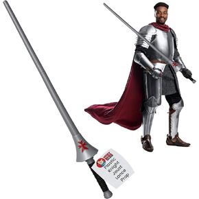 Nicky Bigs Novelties Medieval Knight Joust Lance Prop 50.5" Plastic Warrior Spear Costume Accessory for Adults 3-Piece Spartan Roman Viking Reenactment Stick for Cosplay Theater and Halloween