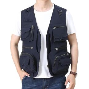 Men's Lightweight Mesh Fishing Vest Utility Outdoor Multi-Pocket Hunting Cargo Vest