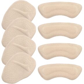 4 Pairs Metatarsal Pads, Heel Pads for Shoes, Ball of Foot Cushions, High Heel Inserts, Foot Pain High Heel Shoe Filler, No Slip Heel Grips Liners Shoe Pads for Loose Shoe