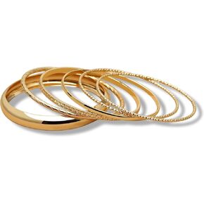 Bangle Bracelets for Women,14k Gold Bracelet Stack Dainty Layered Gold Bangles Bracelets,Timeless Chunky Gold Bracelet Indian Jewelry Sets for Women