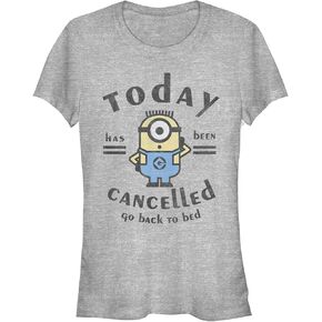 Fifth Sun Women's Minions Today Cancelled Juniors' Short Sleeve Tee Shirt