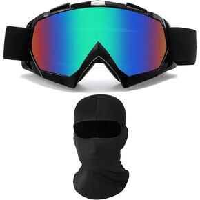 Motorcycle Goggles with Face Mask, Windproof Dirt Bike Racing Ski Goggles Protective Safety Glasses with Balaclava in Kuwait