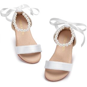 Toddler Girl Sandals - Flower Girl Summer Dress Shoes Open Toe Little Kid Wedding Party