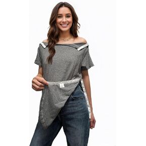 Youdiao Post Shoulder Surgery Shirt for Women Tear Away Snap Short Sleeve Rotator Cuff Recovery Must Haves Chemo Clothing