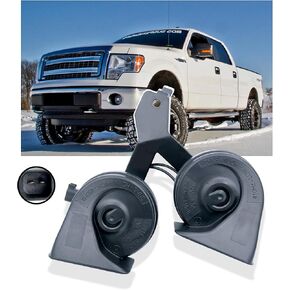 Dual Track Horn Assembly With Bracket Waterproof Compatible with Ford F-150 2009-2014 12V 410Hz Replace OE 9L3Z-13832-A 9L3Z13832A