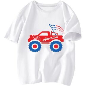 Boys 4th of July Shirts-Patriotic American Flag T-Shirts for Toddler Girls Kids Memorial Day USA Tees 2-7 Years