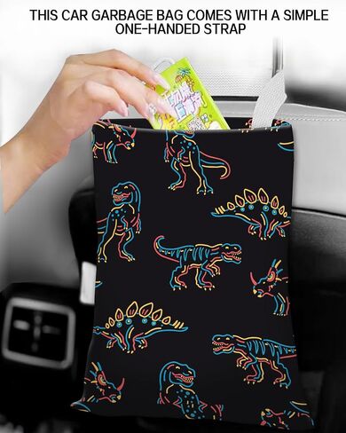 Boho Leaf Car Trash Can, 5L Hanging Car Garbage Bag, Compact & Spacious, Waterproof & Easy to Clean, Multi-Purpose Car Organizer in Kuwait