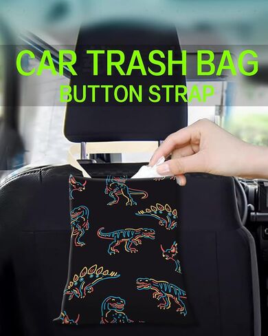 Boho Leaf Car Trash Can, 5L Hanging Car Garbage Bag, Compact & Spacious, Waterproof & Easy to Clean, Multi-Purpose Car Organizer in Kuwait