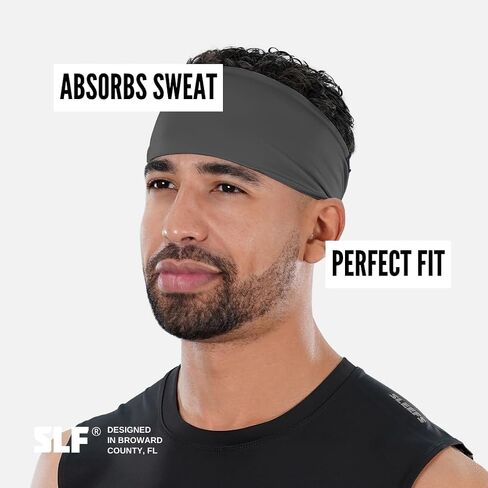 Solid Headband for Men and Women - Sports Sweatband - Workout, Football, Running, Yoga - Lightweight & Quick Dry in Saudi Arabia