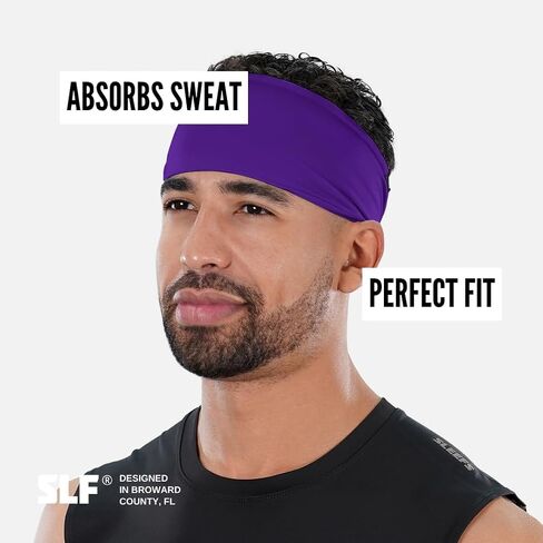 Solid Headband for Men and Women - Sports Sweatband - Workout, Football, Running, Yoga - Lightweight & Quick Dry in Saudi Arabia