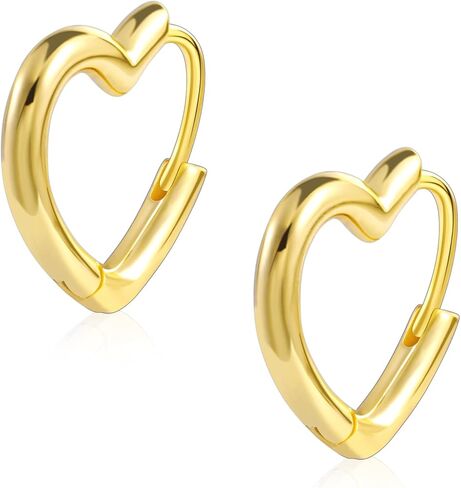 925 Sterling Silver Heart Hoop Earrings for Women Girls Small Heart Shaped Huggie Hoop Earrings Hypoallergenic Cartilage Huggies Earings for Jewelry Gifts in Kuwait